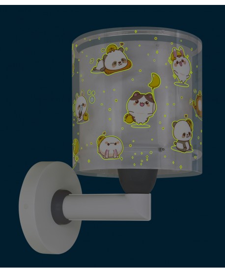 Wall lamp for Kids Kawaii Friends Grey Animals