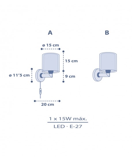 Candeeiro infantil de parede Moon Dreams Lua