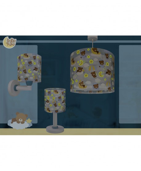 Lampada da soffitto a sospensione per bambini Baby Teddy Bleu Orsetti