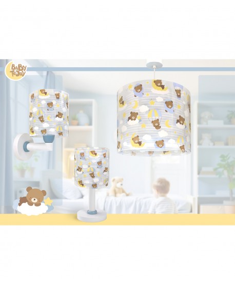 Candeeiro infantil de parede Baby Teddy Azul Ursinhos