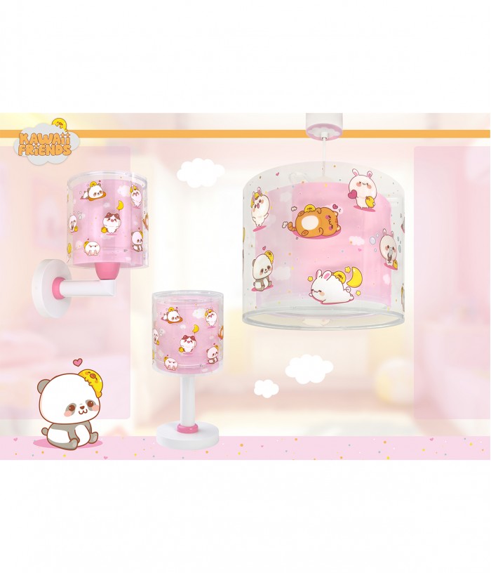 Applique murale pour enfants Kawaii Friends Rose Animaux
