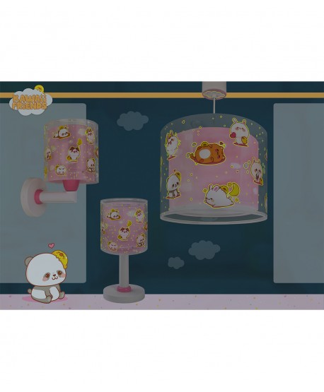 Wall lamp for Kids Kawaii Friends Pink Animals
