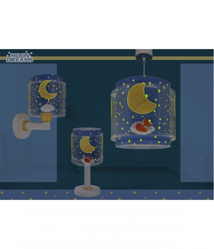 Lampada da comodino Luce notturna LED per bambini Moon Dreams Luna