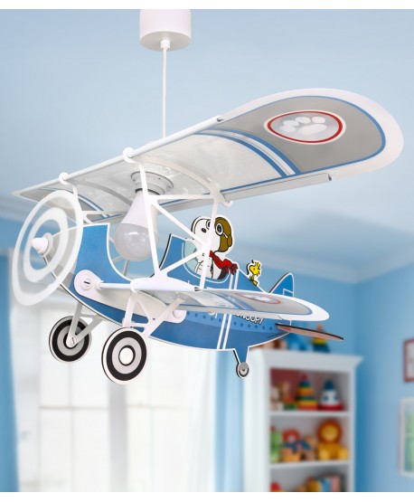 Lustre et lampe suspension enfant avion Snoopy