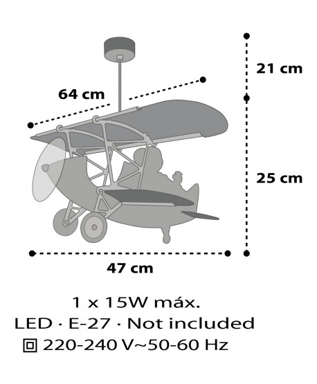 Candeeiro teto criança avião Snoopy