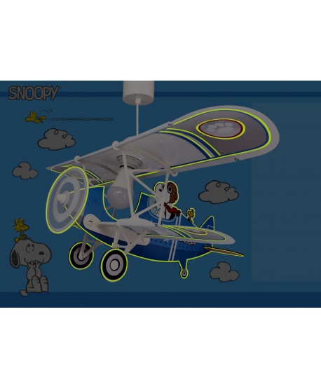 Candeeiro teto criança avião Snoopy