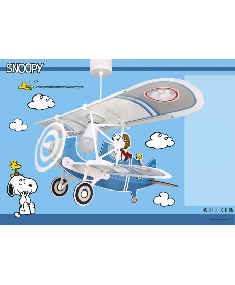 Candeeiro teto criança avião Snoopy