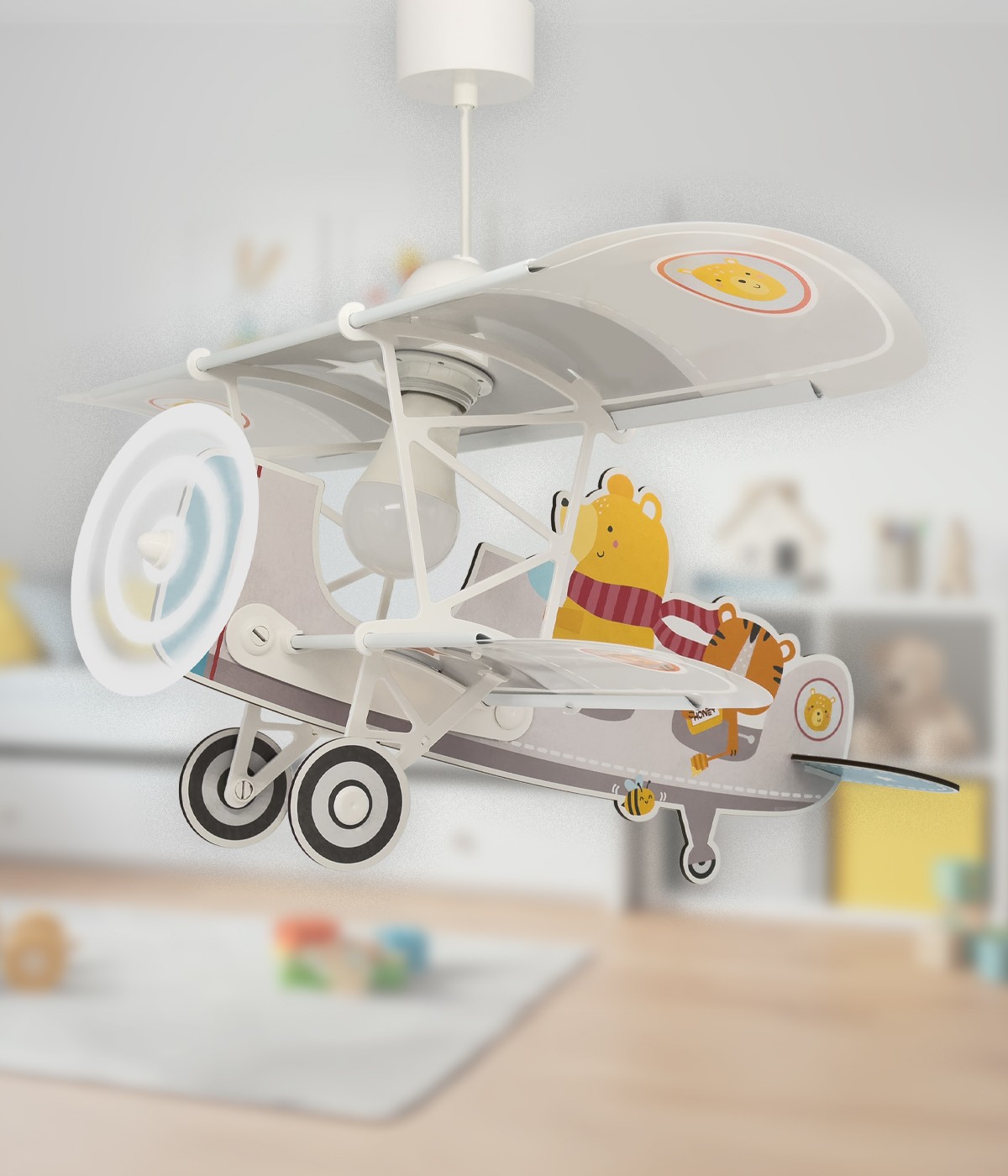 Candeeiro teto criança avião urso Pequeno Teddy