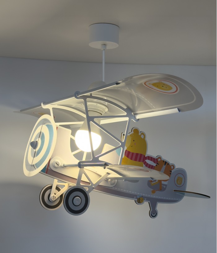 Lustre et lampe suspension enfant avion ours Petit Teddy