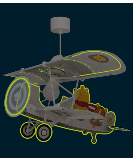 Lustre et lampe suspension enfant avion ours Petit Teddy