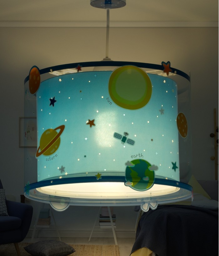 Lustre et lampe suspension enfant Planets Planètes système solaire