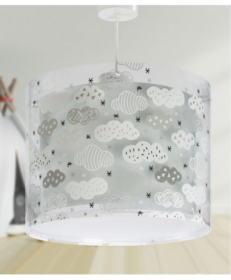 Candeeiro teto criança Clouds Nuvens cinza