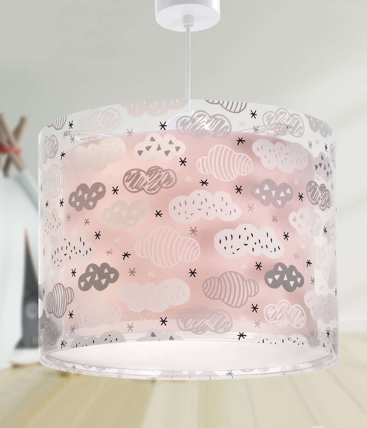 Children hanging lamp Clouds pink