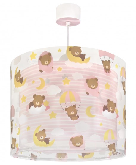 Candeeiro teto criança Baby Teddy Rosa Ursinhos