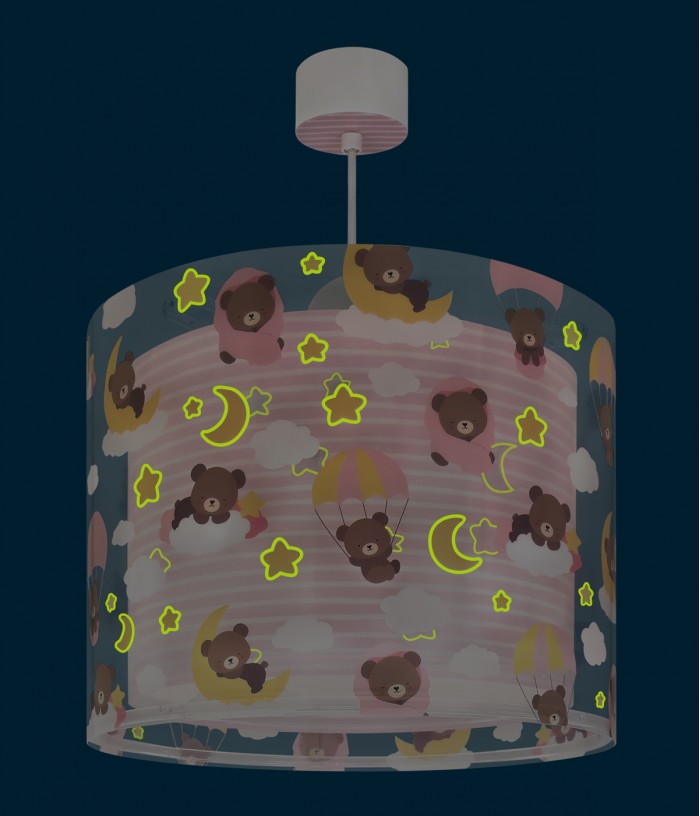Lámpara de techo infantil Baby Teddy Rosa Ositos