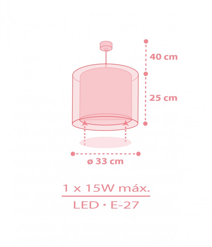 Children hanging lamp Baby Teddy Pink