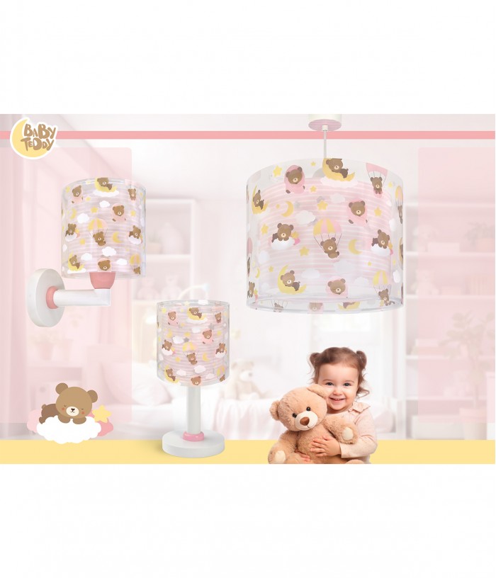 Lámpara de techo infantil Baby Teddy Rosa Ositos