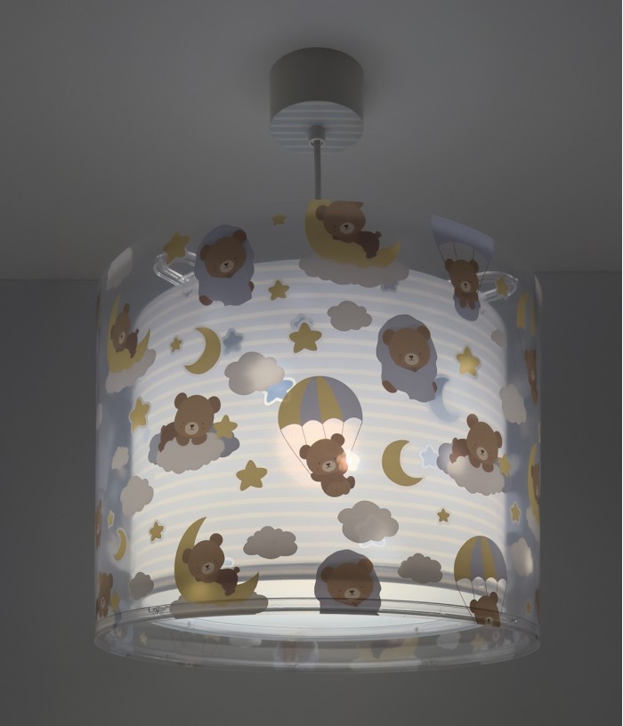 Lampada da soffitto a sospensione per bambini Baby Teddy Bleu Orsetti