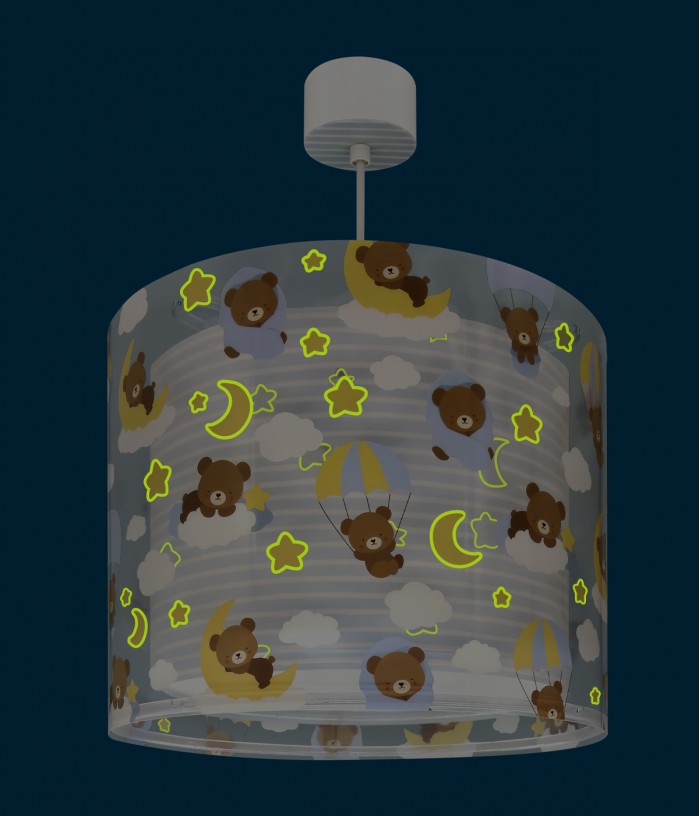 Lustre et lampe suspension pour enfants Baby Teddy Bleu Ours