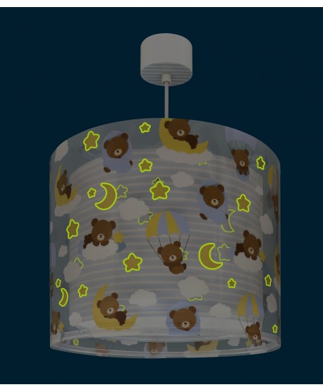 Lampada da soffitto a sospensione per bambini Baby Teddy Bleu Orsetti