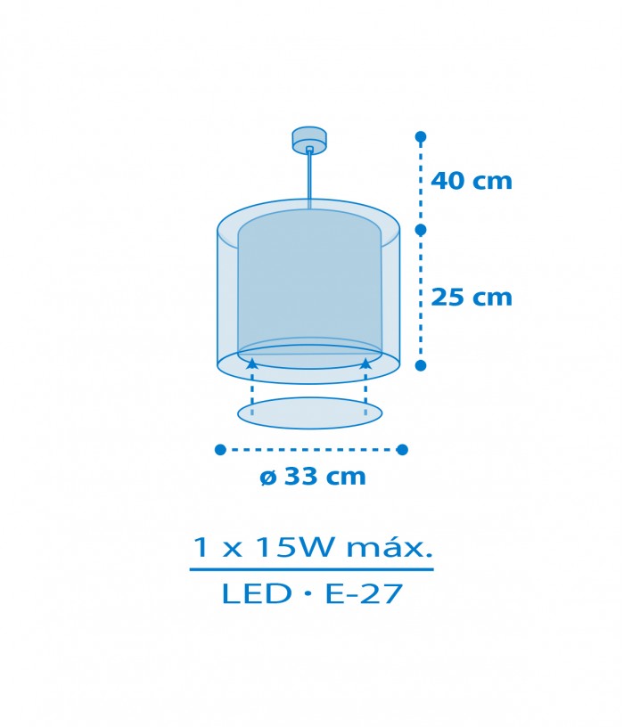Lustre et lampe suspension pour enfants Baby Teddy Bleu Ours