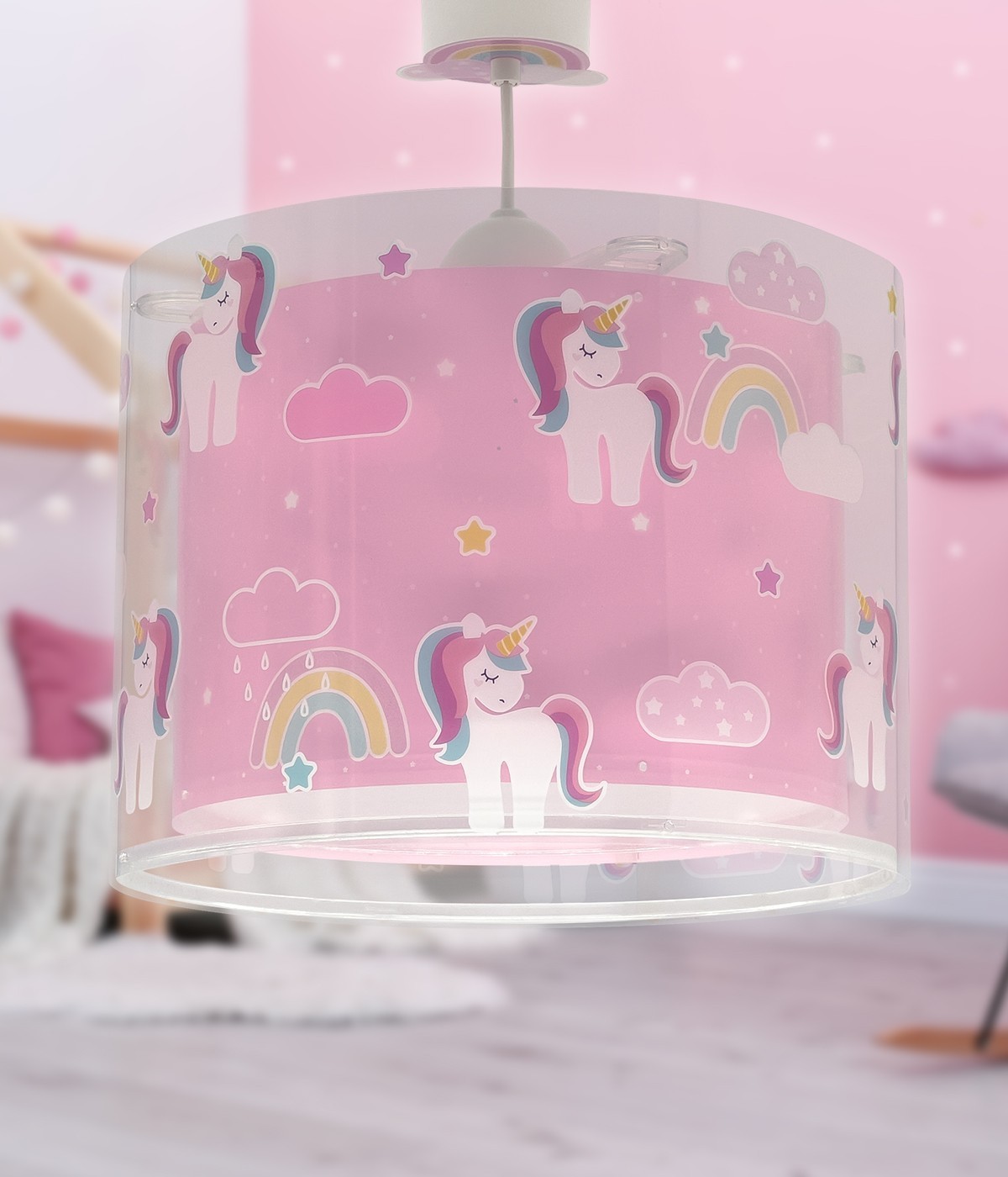 Lampada da soffitto a sospensione per bambini Unicorns Unicorni