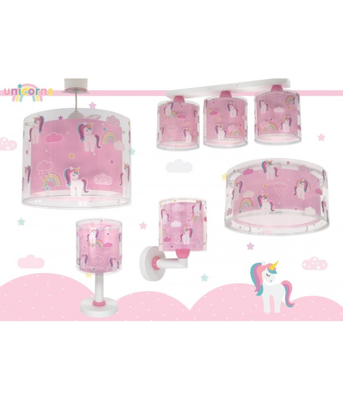 Lustre et lampe suspension enfant Unicorns Licornes