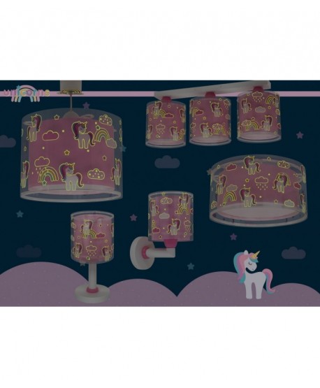 Candeeiro teto criança Unicorns Unicórnios
