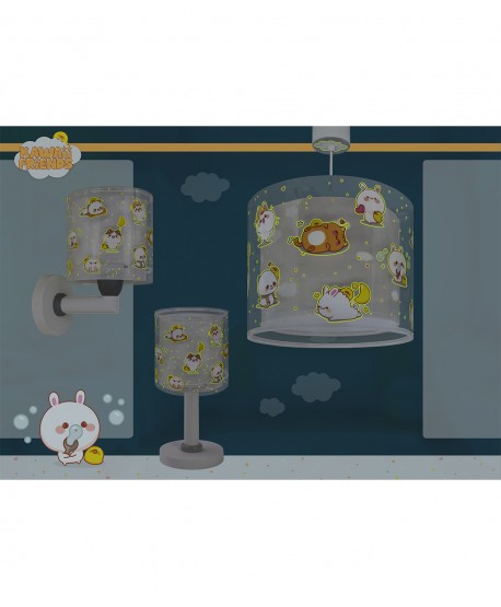 Children hanging lamp Kawaii Friends Grey Animals