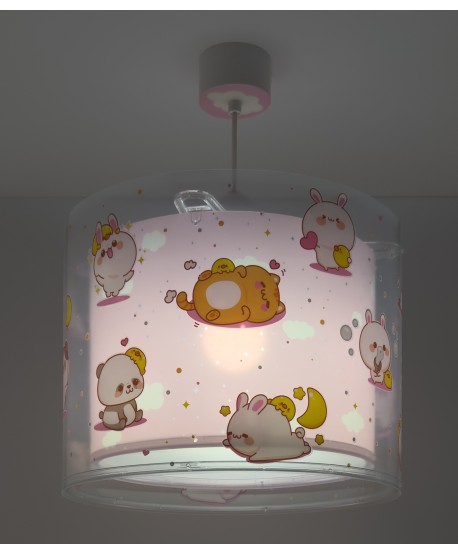 Lampada da soffitto a sospensione per bambini Kawaii Friends Rosa Animali