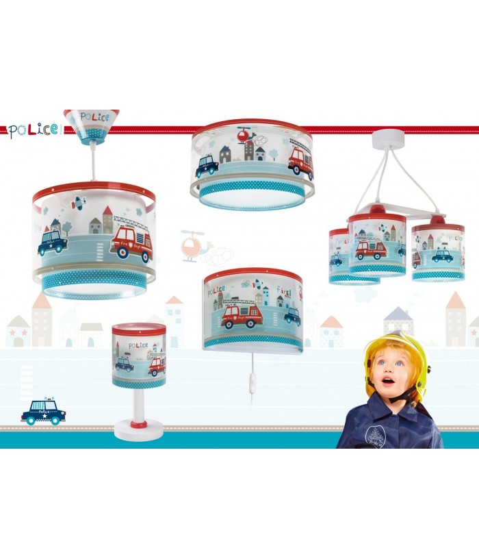 Lustre et lampe suspension enfant Police et Pompiers