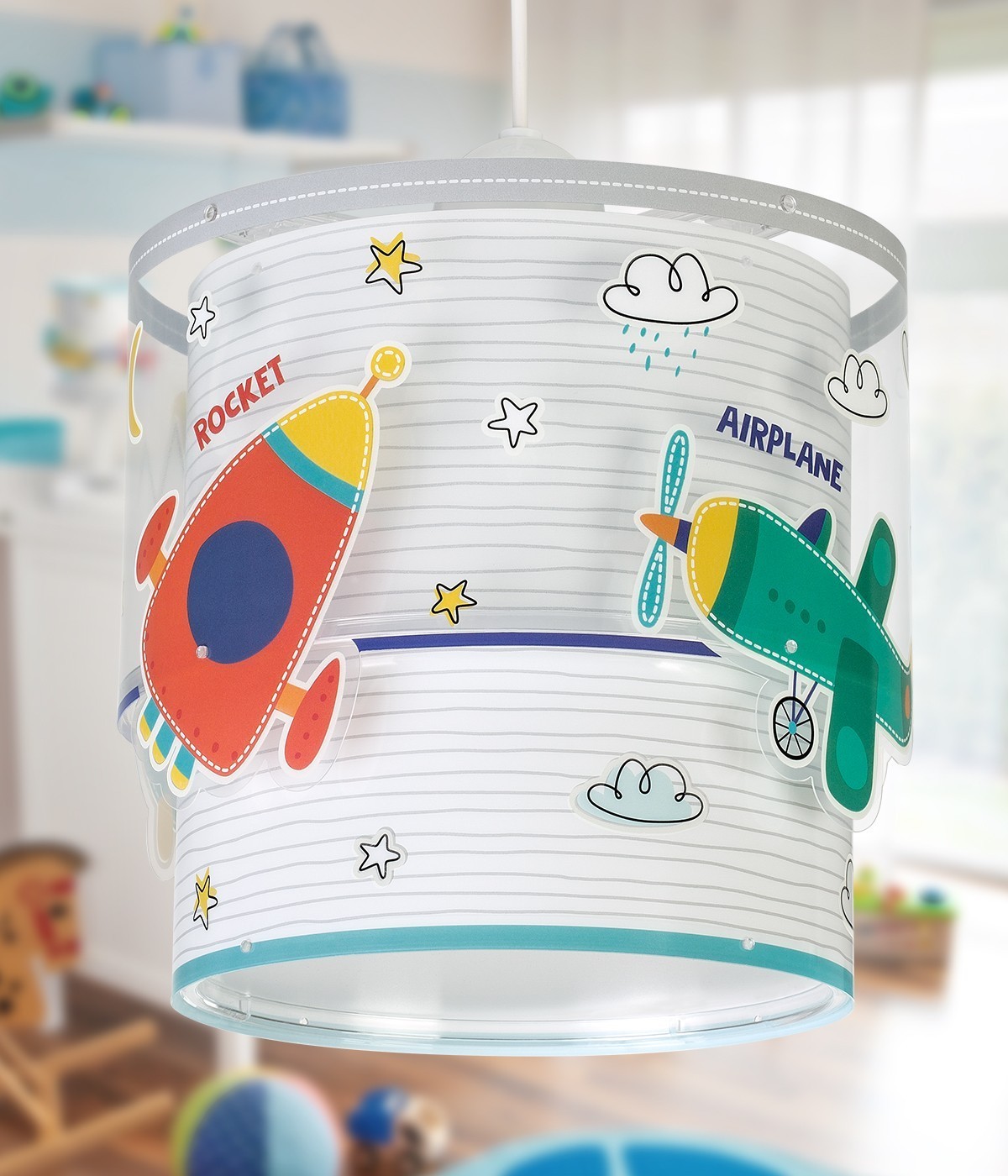 Lampada da soffitto a sospensione per bambini Baby Travel aeroplani e auto