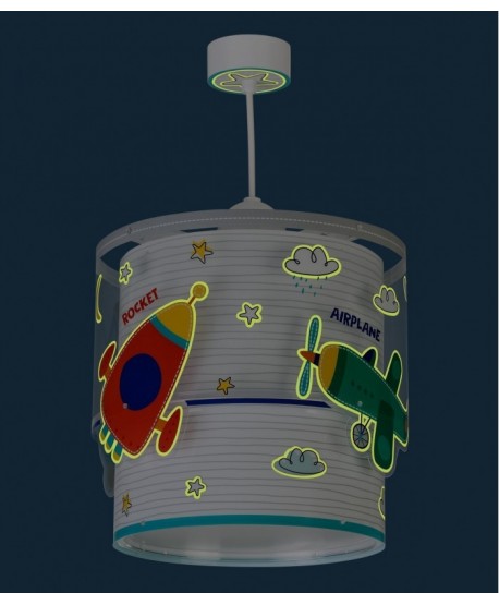 Lustre et lampe suspension enfant Baby Travel avions et voitures