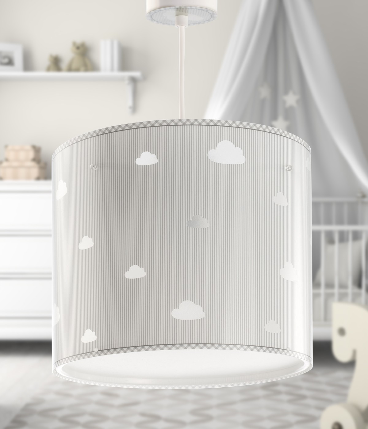 Lampada da soffitto a sospensione per bambini Sweet Dreams nuvole grigio