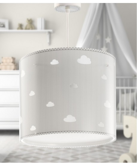 Candeeiro teto criança Sweet Dreams nuvens cinza