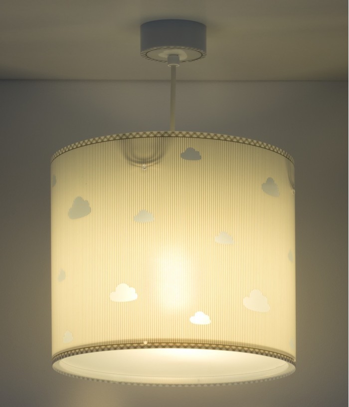 Lampada da soffitto a sospensione per bambini Sweet Dreams nuvole grigio