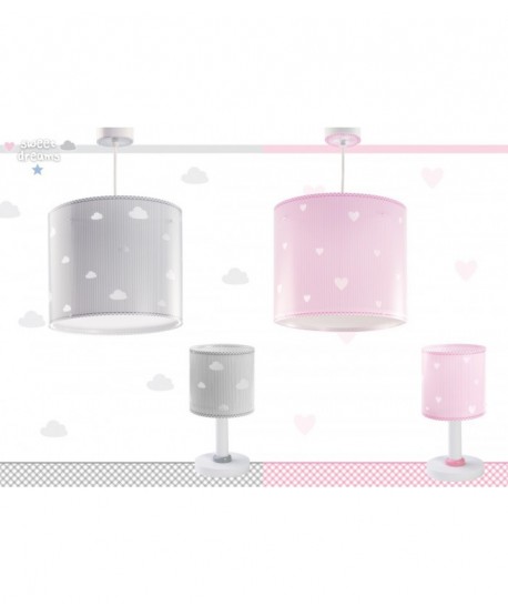 Lampada da soffitto a sospensione per bambini Sweet Dreams nuvole grigio