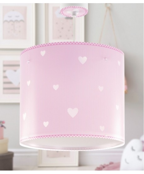 Lustre et lampe suspension enfant Sweet Dreams coeurs rose