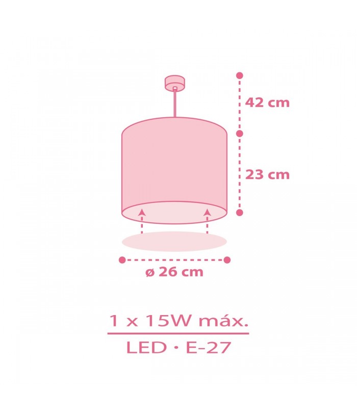 Lustre et lampe suspension enfant Sweet Dreams coeurs rose