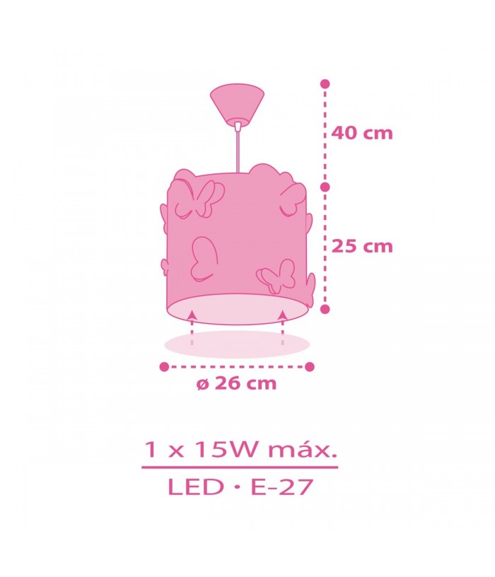 Lampada da soffitto a sospensione per bambini Butterfly Farfalla