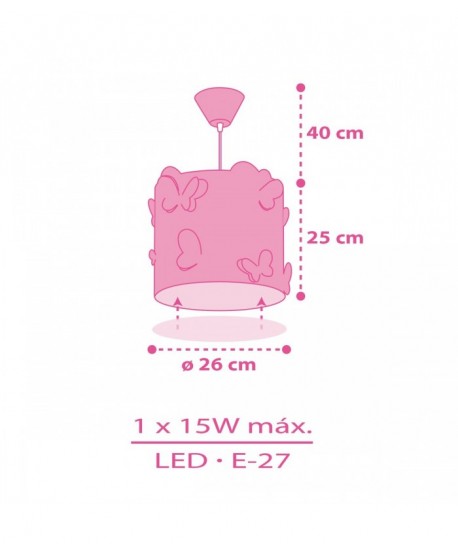 Lampada da soffitto a sospensione per bambini Butterfly Farfalla