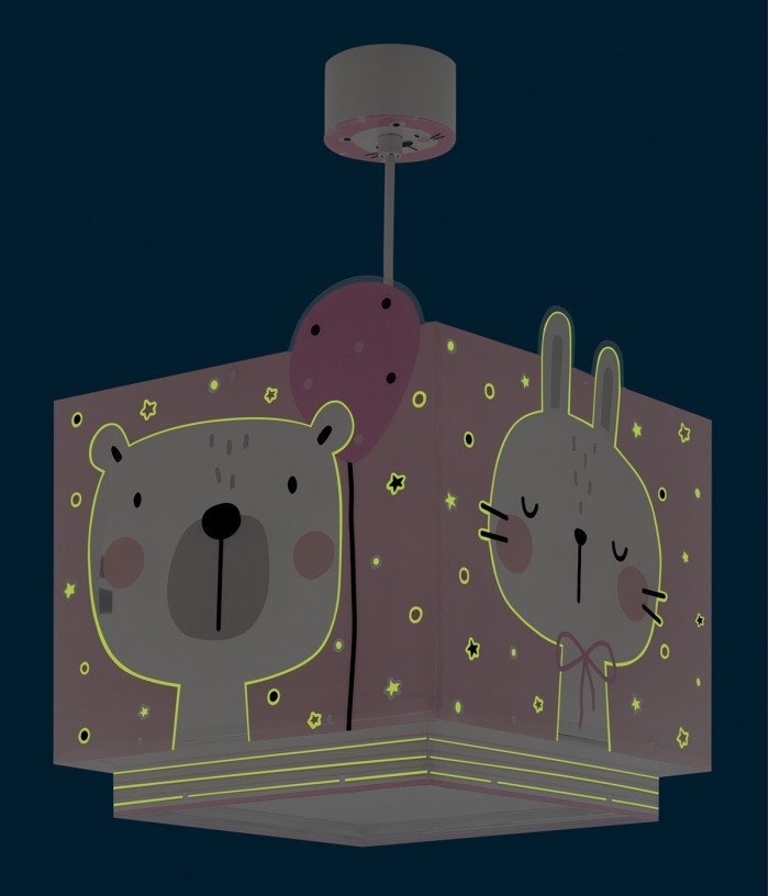 Lampada da soffitto a sospensione per bambini Baby Jungle animali jungla rosa