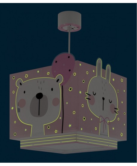 Lampada da soffitto a sospensione per bambini Baby Jungle animali jungla rosa