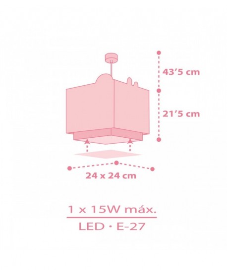 Lampada da soffitto a sospensione per bambini Baby Jungle animali jungla rosa