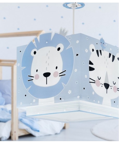 Lampada da soffitto a sospensione per bambini Baby Jungle animali jungla blu