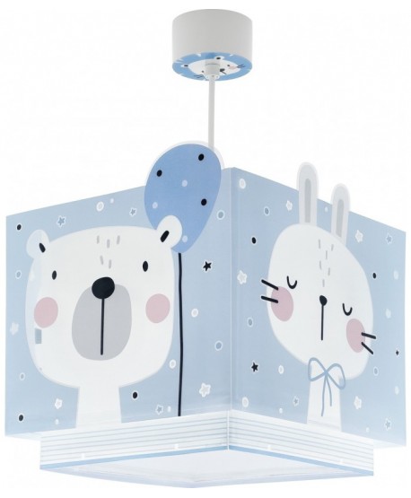 Lustre et lampe suspension enfant Baby Jungle animaux de la jungle bleu