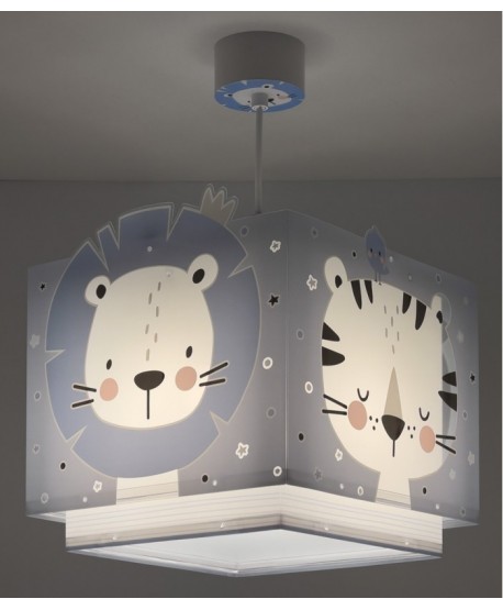 Lampada da soffitto a sospensione per bambini Baby Jungle animali jungla blu