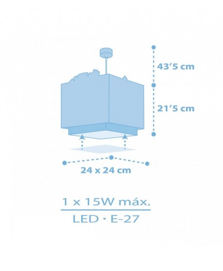 Lampada da soffitto a sospensione per bambini Baby Jungle animali jungla blu