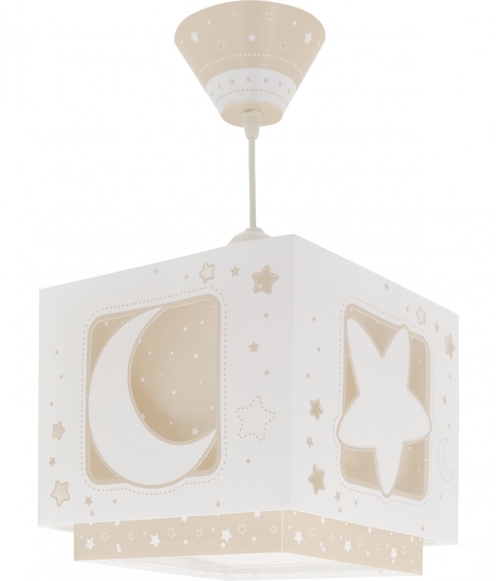 Lampada da soffitto a sospensione per bambini Moonlight luna e stelle beige