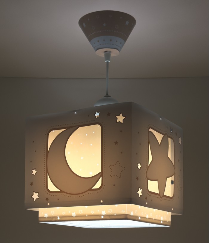 Lampada da soffitto a sospensione per bambini Moonlight luna e stelle beige